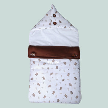 Fabrify 3 in 1 Baby Sleeping Bag & Carry Nest | Muslin Cotton Bedding Set for Infants & New Born Baby | Portable/Travel & Skin Friendly | 0-6 Months