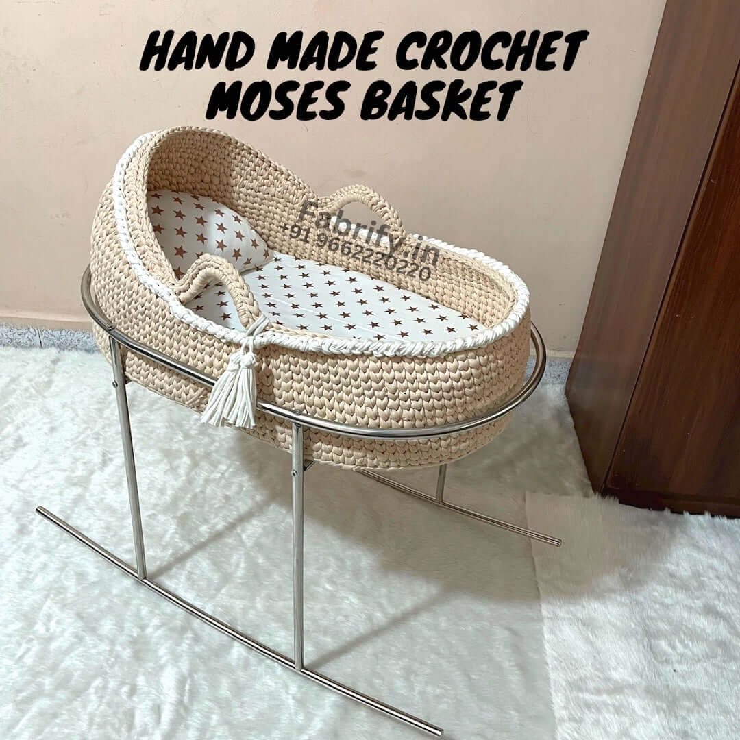 Moses Basket Crochet Baby Bassinet Baby Moose Crochet Handmade