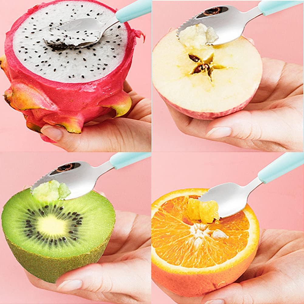 Double Head Baby Spoon Silicone Soft Baby Fruit Scraping Mud Spoon Feeding Spoons Training Scrapping Fruits Children Babies For Gifts