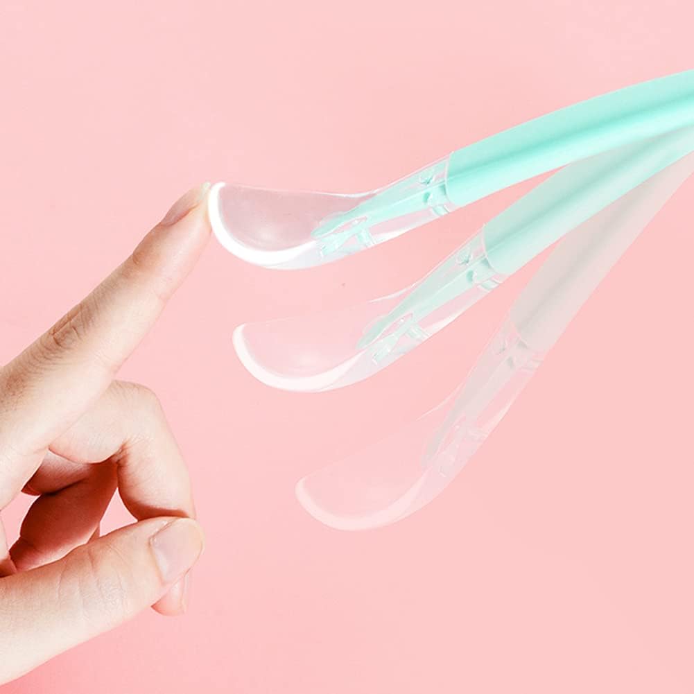 Double Head Baby Spoon Silicone Soft Baby Fruit Scraping Mud Spoon Feeding Spoons Training Scrapping Fruits Children Babies For Gifts