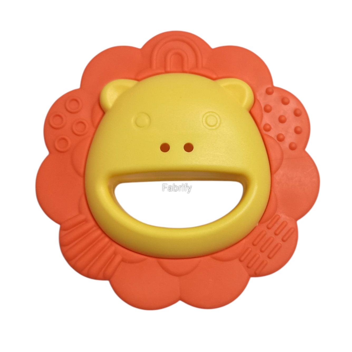 Fabrify Baby Teething Toy, Soft Silicone Teether with Storage Case, BPA Free, 6-12 Months, Brown (Lion)