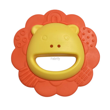 Fabrify Baby Teething Toy, Soft Silicone Teether with Storage Case, BPA Free, 6-12 Months, Brown (Lion)